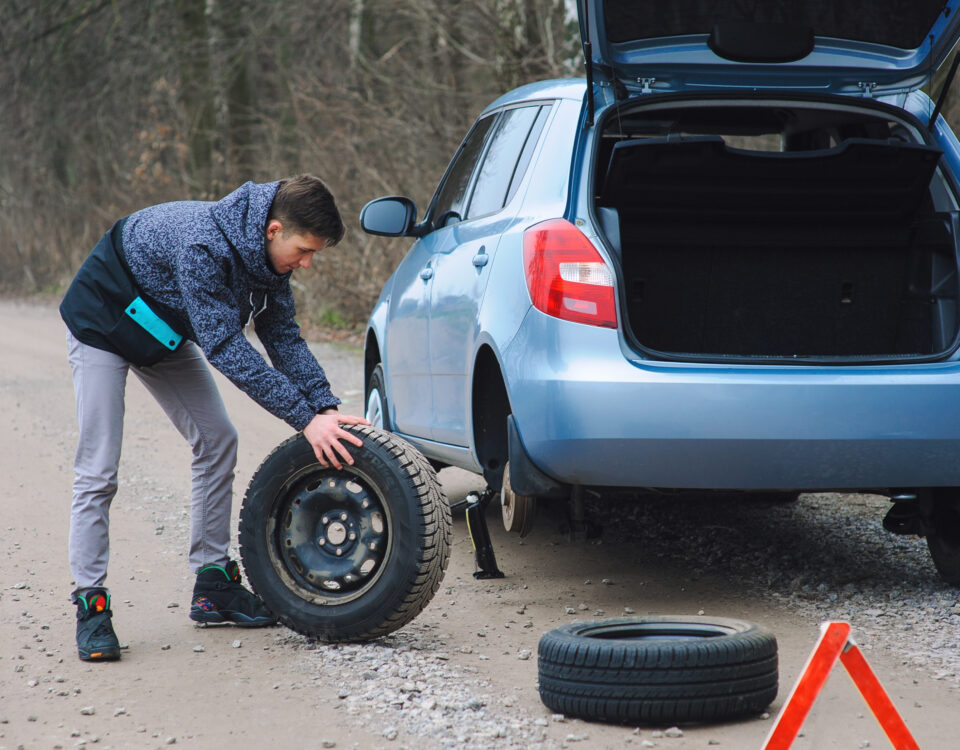 Flat Tyre down the road