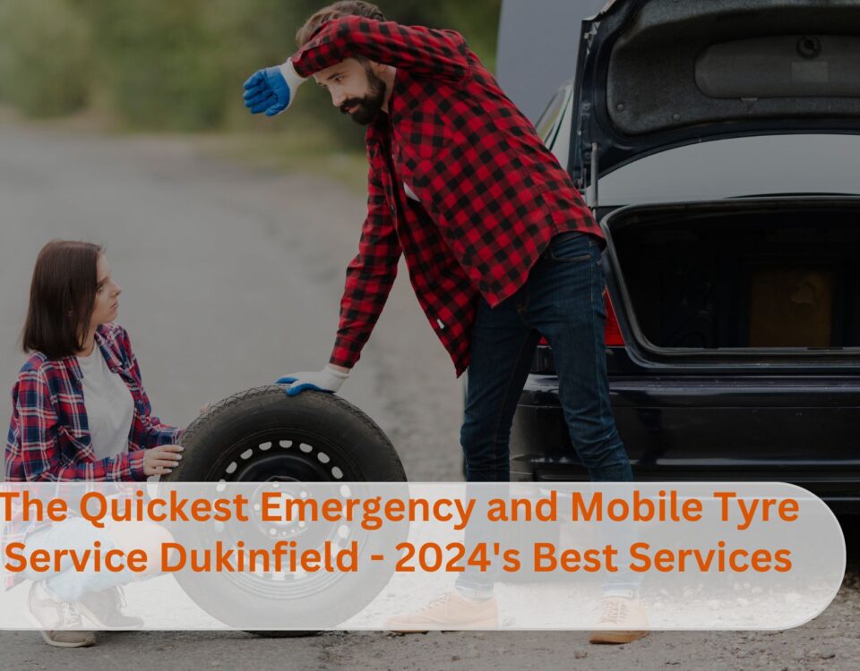 A woman sitting on the side of the road in Dukinfield, asking a tyre mechanic to change her car tyre - Quickest Emergency and Mobile Tyre Service Dukinfield 2024